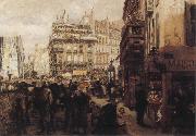 Adolph von Menzel A Paris Day oil painting